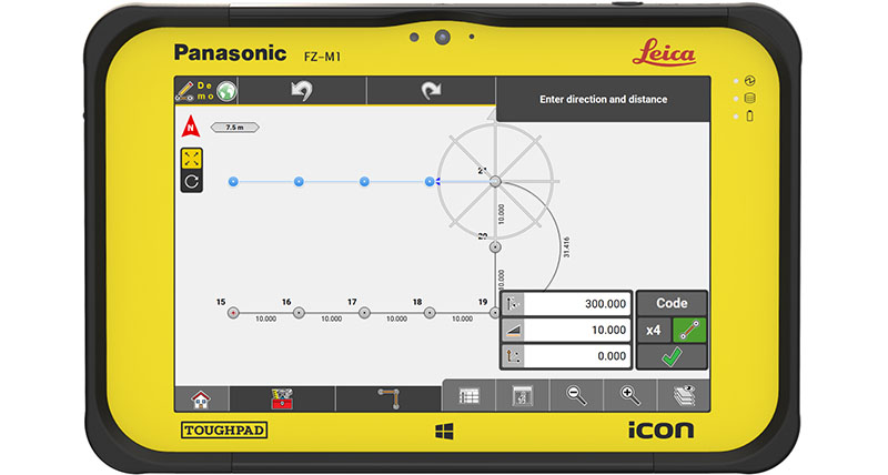 Die Leica iCON build-App zeigt einen Plan zum digitalen Abstecken von Punkten für Gebäudefundamente.